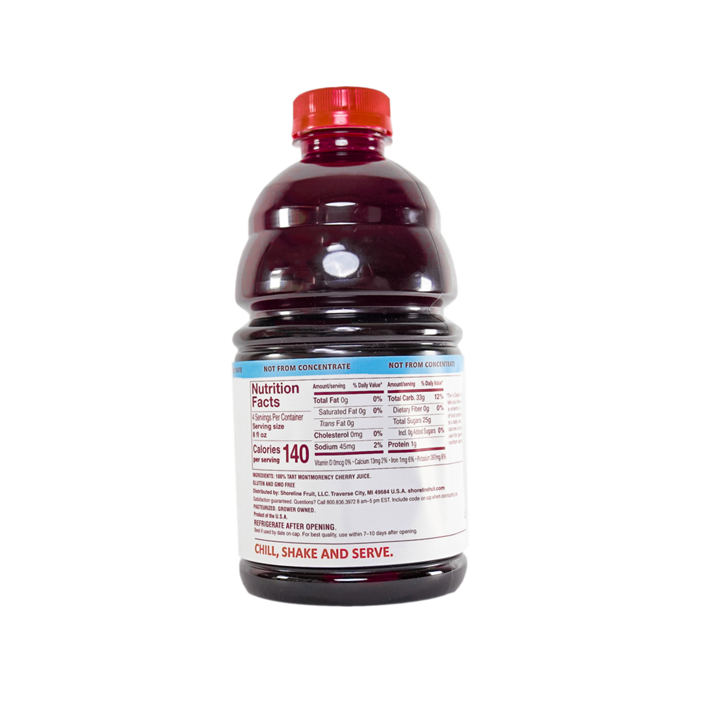 100% Tart Montmorency Cherry Juice - case of 6 - 32 oz bottles - Ready to Drink